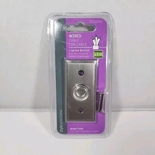 New 🔥 Wired Style Selections Satin Nickel Doorbell Button  LED Sealed #0163362