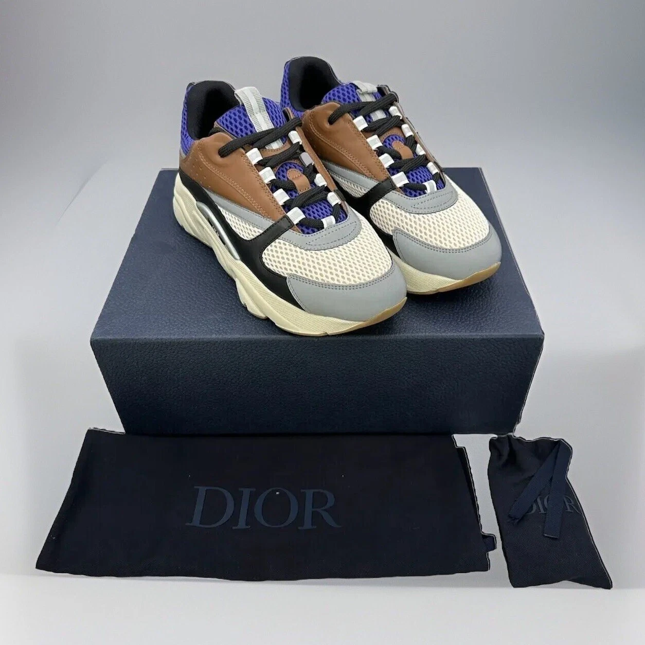 Baskets Dior B22 homme EU 40 café noir violet maille papa technique rue