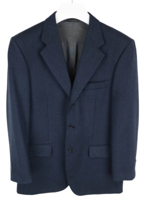 Brooksfield Blazer Herren Groß Wolle Kerbe Revers Doppel Belüftet Muster