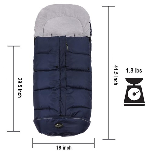 Poggiapiedi regolabile per bambini con controllo della temperatura per passeggini - Navy/Grigio - Foto 4 di 10