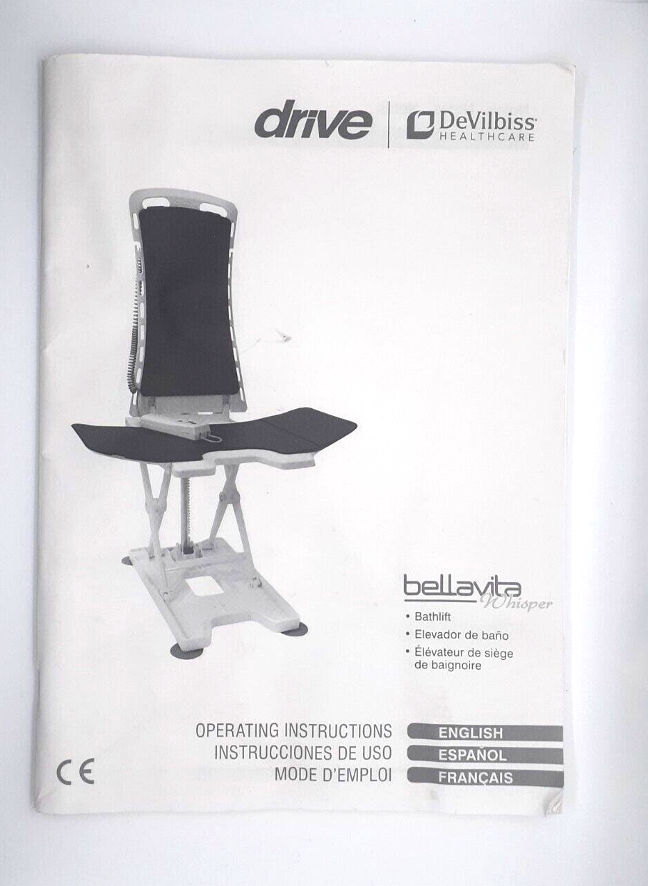 Original Manual Operating Instructions Booklet for Drive Bellavita Bath