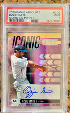 2020 Panini Absolute Iconic Ink Purple AUTO OZZIE SMITH 15/15 PSA 9 MINT POP 1