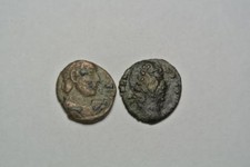 2 Copper or Bronze Unidentified Ancient Roman Coins - C7474