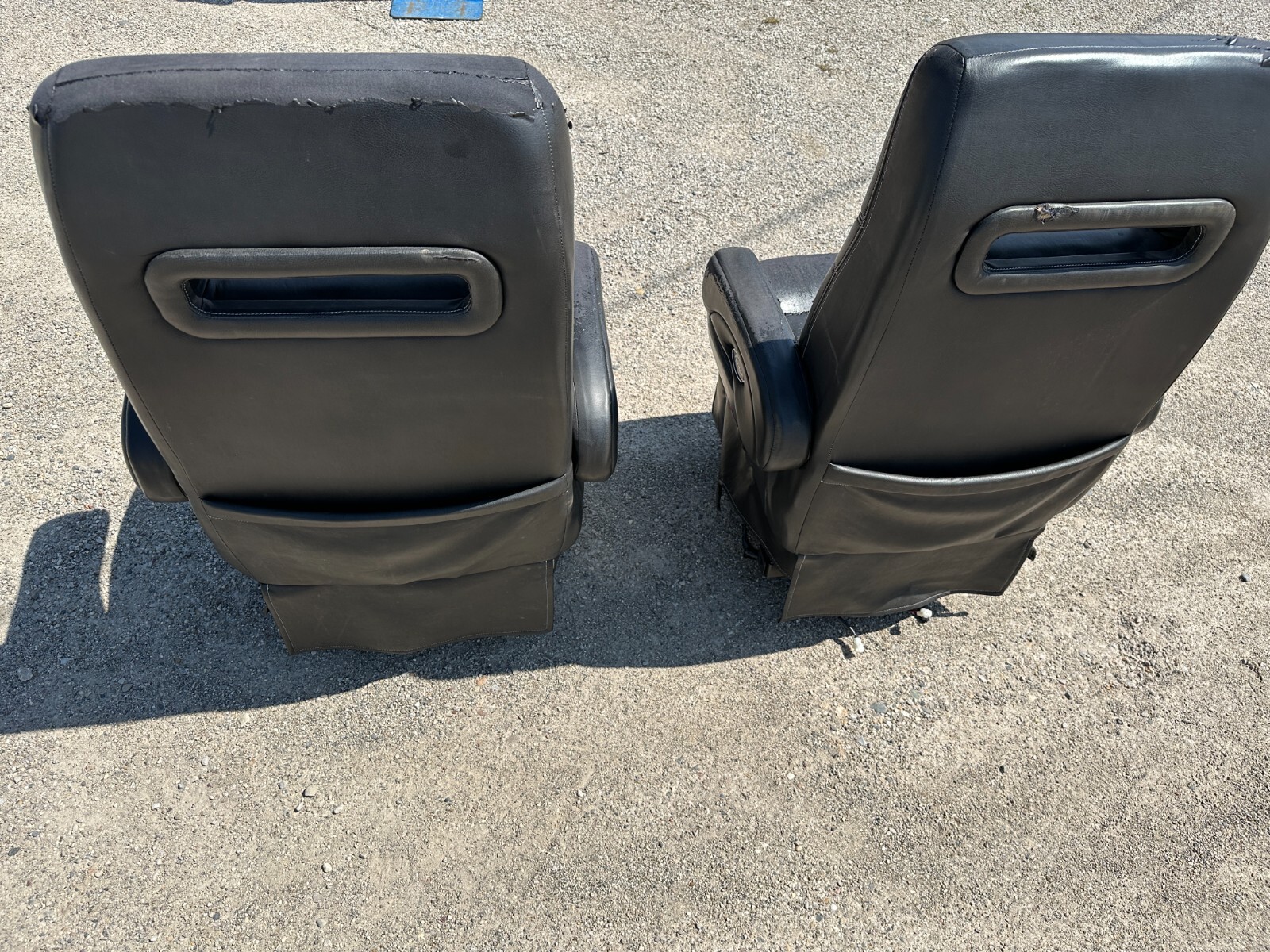 Flexsteel RV POWER Captain's Chairs Seats PAIR BLACK motorhome coach