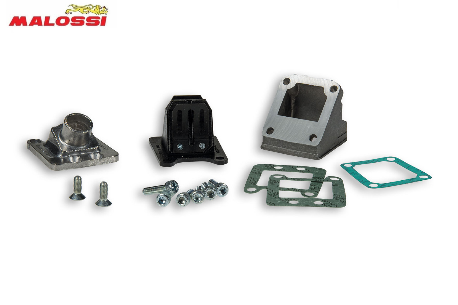 Kit admission Malossi Ø15 avec pipe alu et clapets carbone pour Peugeot 103