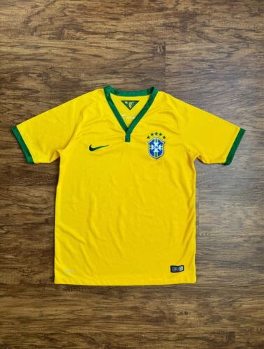 Nike Dri-Fit Brazil 2014 Home Soccer/Football Jersey World Cup Boys Large