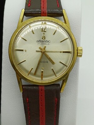 VINTAGE ATLANTIC 3004 MANUAL MEN'S WATCH SIWSS Cal 1802 GOLD