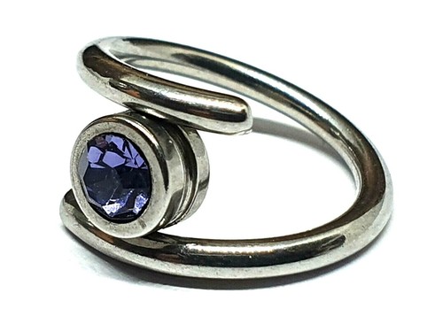 Tanzanite Twist Ring 12mm Drum Lock Acciaio 316L 14g (1,6mm) Orecchio Cartila... - Foto 3 di 12