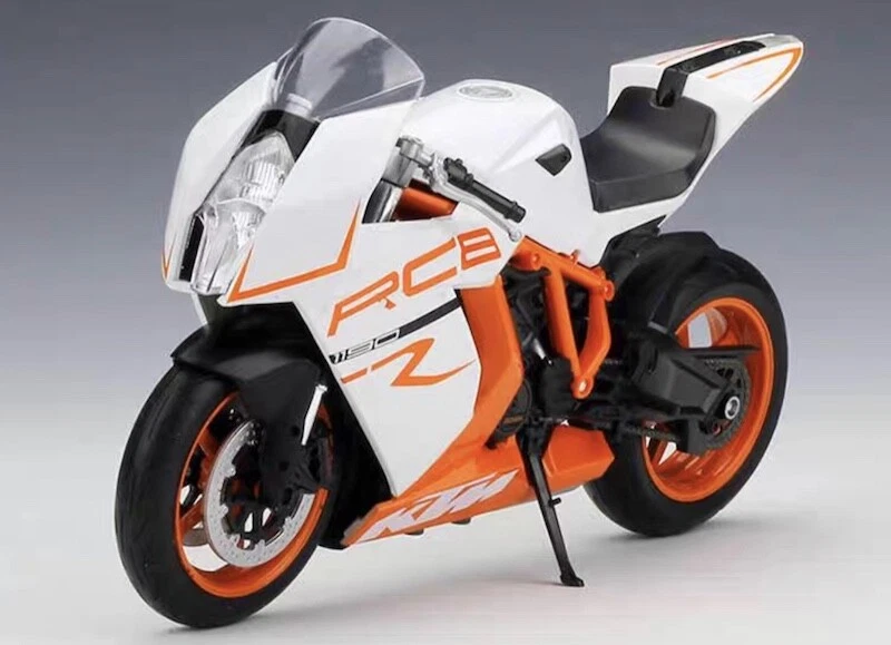 ZD WELLY 1:10 White KTM 1190 RC8 R Sports Racing Model Diecast Metal Motorcycle - Image 2 of 4