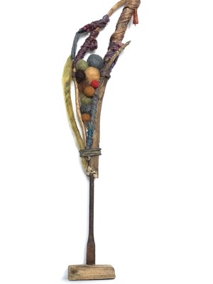 Unique made in Florida sculpture with all natural elements Wood Silk Metal Wool
