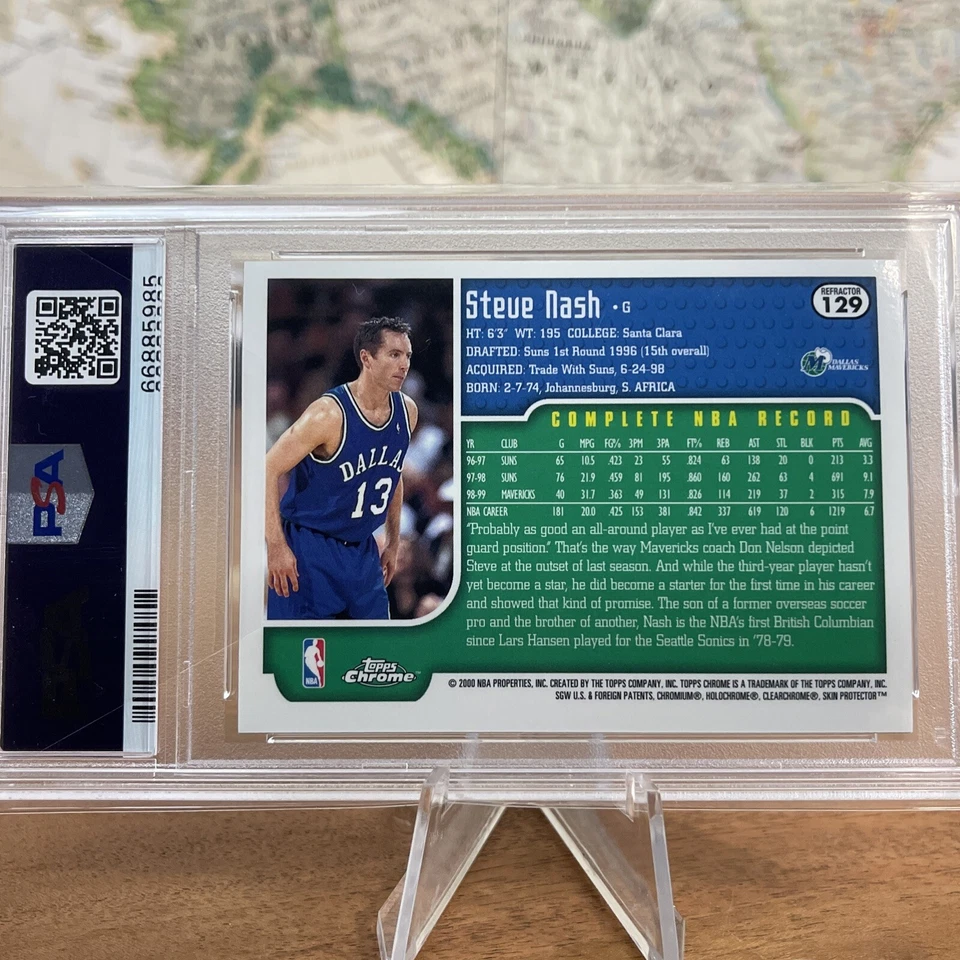 1999 Topps Chrome Steve Nash Refractor PSA9 - Image 3 of 4