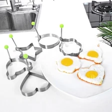5 Pcs Non Stick Fried Egg Shaper Stainless Steel Pancake Ring Mold Cooking Tool
