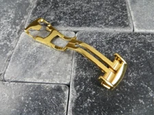 New 18mm Deployment Buckle 316L Stainless Clasp Polish Gold Plate Seamaster