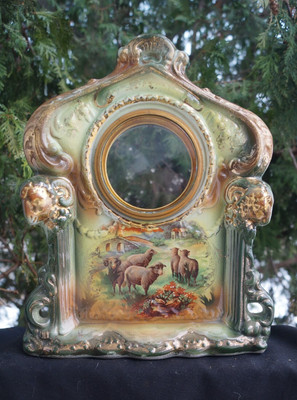 Antique French Porcelain Mantle Parlor Clock Case - VERY DECORATIVE - FINISH ME
