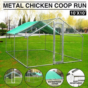 Details About 10x10ft Large Metal Chicken Run Walk In Coop For Poultry Dog Rabbit Hen Cage Pen