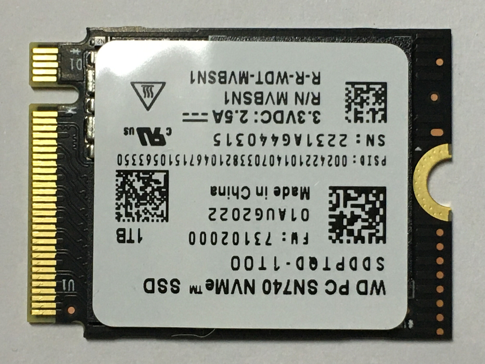 WD PC SN740 SDDPTQD-1T00 1TB M.2 2230 SSD NVMe PCIe4x4 For Steam Deck Laptop PC