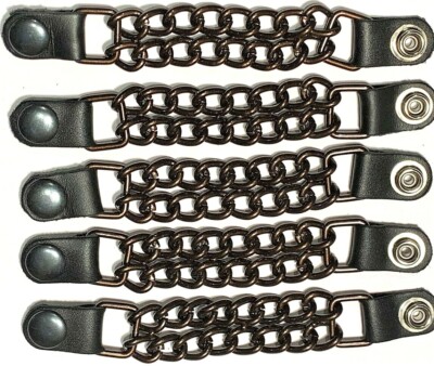 BRONZE POWDER COATED DOUBLE CHAIN MOTORCYCLE VEST EXTENDERS MADE IN USA 