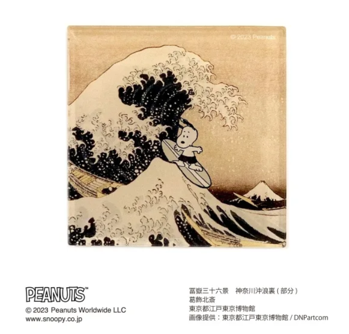 PEANUTS×HOKUSAI / Acrylic Magnet - Katsushika Hokusai 
