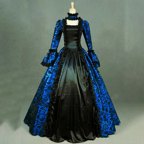 Hot Retro Damen Mittelalter Viktorianisches Kleid Kostüm Party Renaissance Kleid - Picture 4 of 30