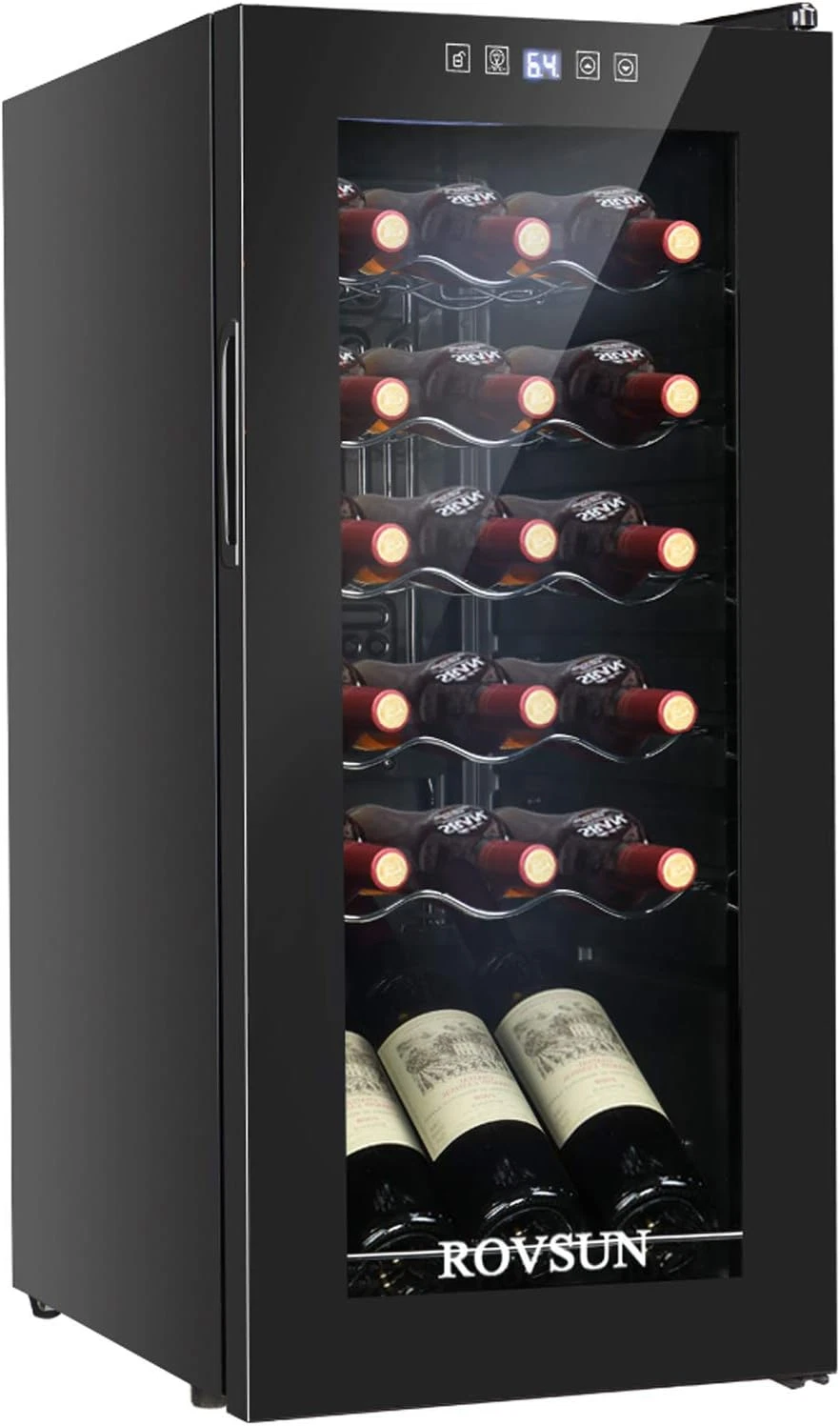 18 Bottle Wine Fridge, Freestanding Compressor Wine Cooler Refrigerator, Beverag
Opens in a new wind