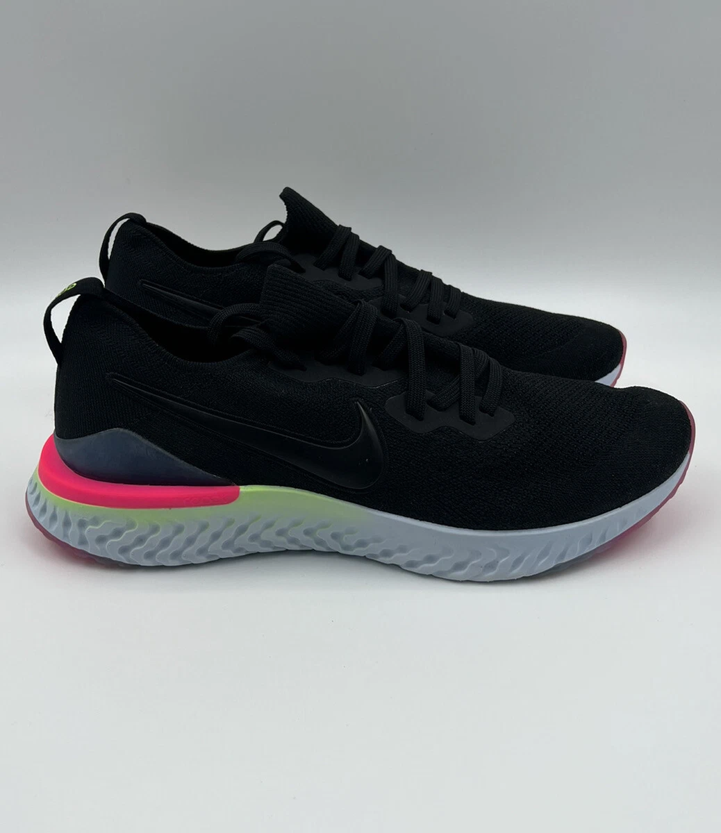 Nike epic react flyknit 2 black sapphire hyper best sale pink