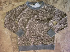 Womens Splendid Lively Leopard PJ Top Sweatshirt Small S