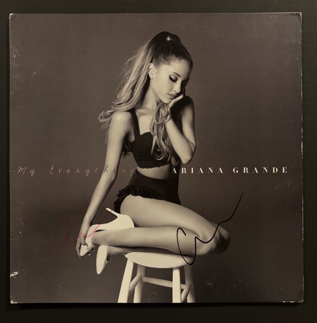 ARIANA GRANDE SIGNED(2) MY EVERYTHING LP JSA COA #CA46014 VINYL