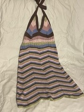 Pink Rose Dress Women’s Size Medium (M) Lime Stripe NWOT New Halter Sweater