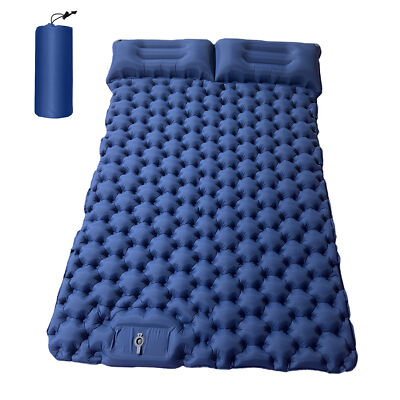 Waterproof 2 Person Inflatable Sleeping Pad Camping Mat W/ Air Pillow for Camp