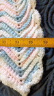 Hand Crafted Crocheted Pastel Pink, Blue And White Baby Afghan. Chevron Pattern — photo 5