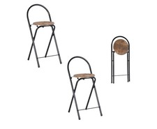 Klappbarer Barhocker, Metall-und Holzstühle für Küche, Sitzhöhe 55,5 Cm, 4 Stück