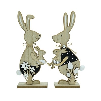 Easter Decor Wooden Bunnies Signs Tabletop Ornament Easter Rabbit Centerpiece