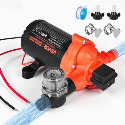 VEVOR RV Water Pump 12V DC 4 GPM (15.1 L/min) 3-Chamber Diaphragm Water Pump