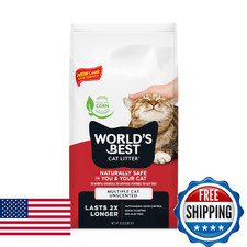 WORLD'S BEST CAT LITTER Multiple Cat Unscented 15lbs Natural Ingredients Quick C