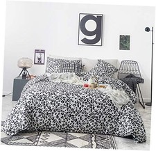 Grey Leopard Duvet Cover 100 Cotton Black Cheetah Duvet Queen White Leopard