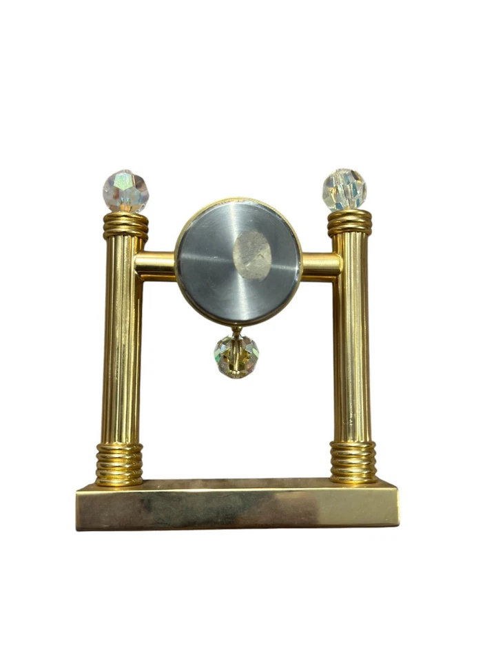 Reloj Escritorio Elgin Tono Dorado Color Dorado Portátil Cuarzo Suizo Diseño París Foto 3 de 3