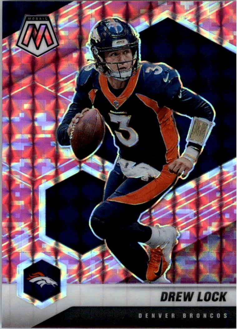 Drew Lock Camo Pink Mosaic - 2021 Panini Mosaic NFL