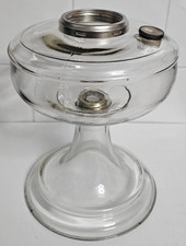 B99 Aladdin Crystal Clear Venetian Glass Lamp Fount 2 Piece