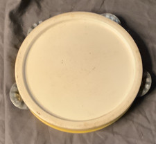 Fisher Price #921 Marching Band TAMBOURINE Yellow White Vintage 1979 Made in USA