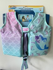 Toddler NEW w/ tags Life Jacket Vest- Mermaid Purple Green 2-4 Years. Zip front
