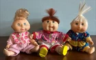 Vintage 1995 1996 Cabbage Patch Kids Mini Dolls Lot 3 OAA PVC Figures Retro Toys