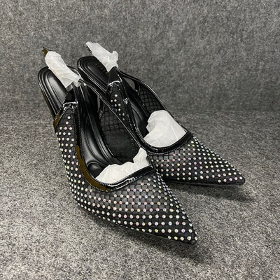 #ad #ad AZALEA WANG Carmine Diamond Mesh Pump Women#x27;s Size 8 Black $44.92