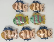 Vintage Colorful FISH Floating Candles LOT OF 7