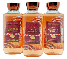 NEW Bath Body Works Lot of 3 Bottles Sweet Cinnamon Pumpkin Wash Shower 10 oz