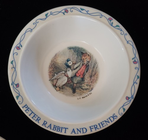 Vintage PETER RABBIT & Friends Divided Plate & Bowl Set Melmaline, EDEN Taiwan - Picture 2 of 7