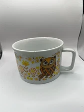 Lot of 3 Vintage 1976 Saltera Jungle Safari Owl Mugs Japan Himark Retro