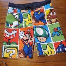 Summer Swimwear Nintendo Super Mario Bros. Boys Swim Trunks Sz Medium