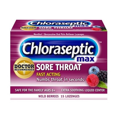 Chloraseptic Max Strength Sore Throat Relief Lozenges, 15 Count (Pack of 1) 