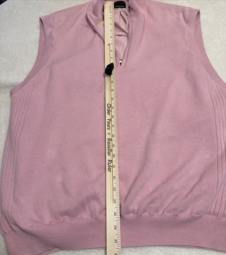 Greg Norman Knitted Lined Sweater Vest Mens XL 1/4 Zip Pullover Pink - Picture 5 of 8