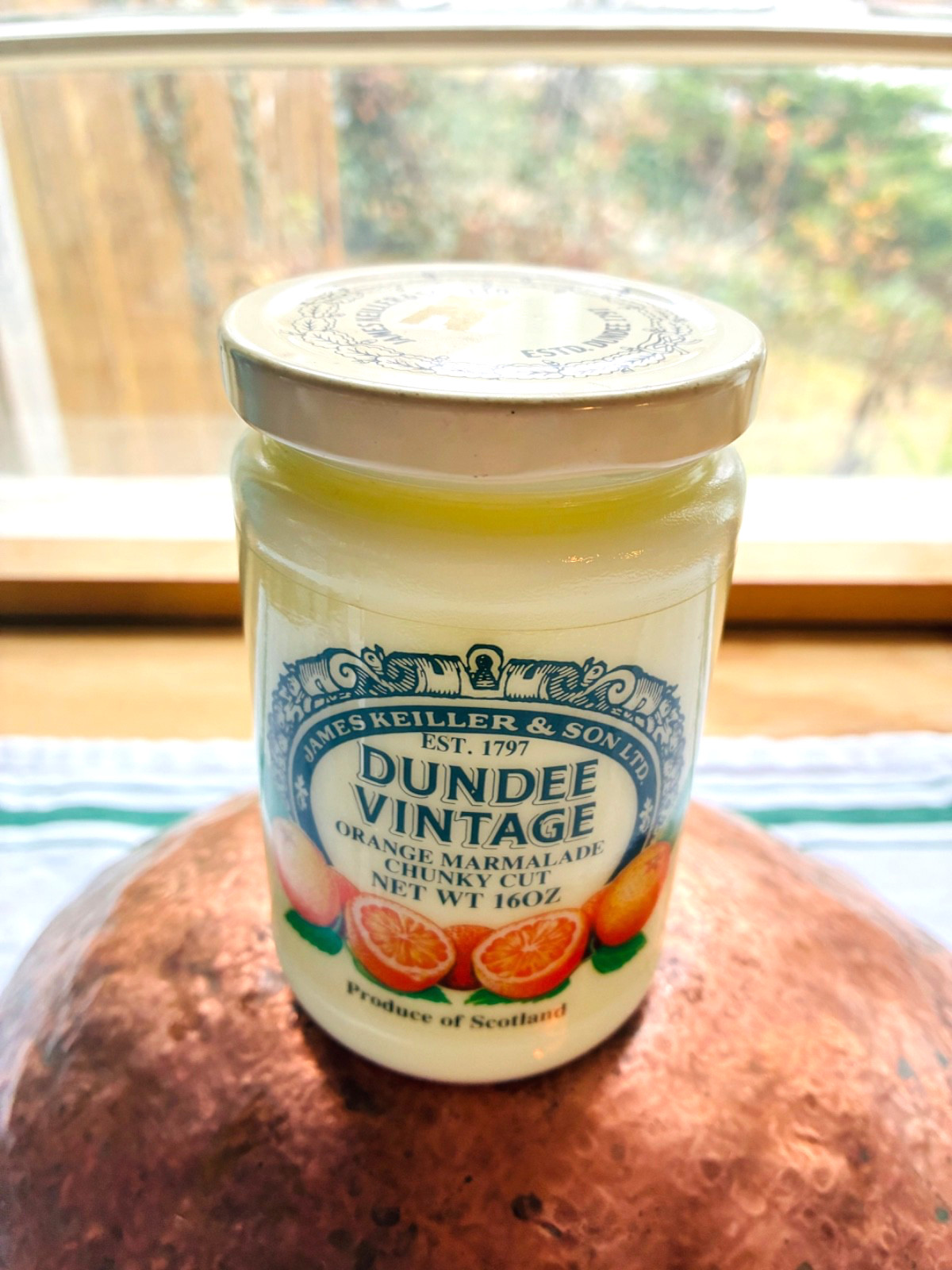 Vintage James Keiller & Son ORANGE MARMALADE CHUNKY CUT JAR  Dundee Scotland